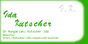 ida kutscher business card